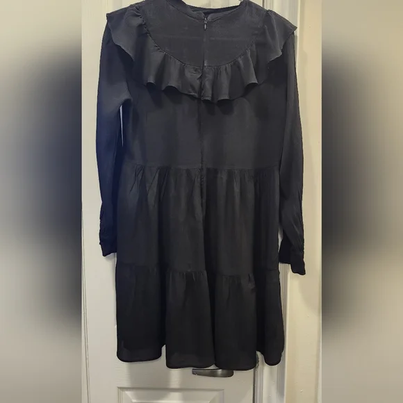 ZARA Woman Black Ruffle Tiered Mini Dress – XS - Picture 3 of 10